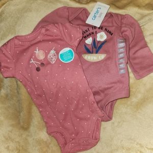 Newborn girls Carter's two-piece onesie set. New with tags! Adorable! Nana!